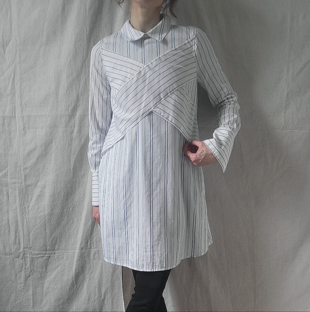 BCBGMaxAzria Azriel Striped Shirt Size XXS